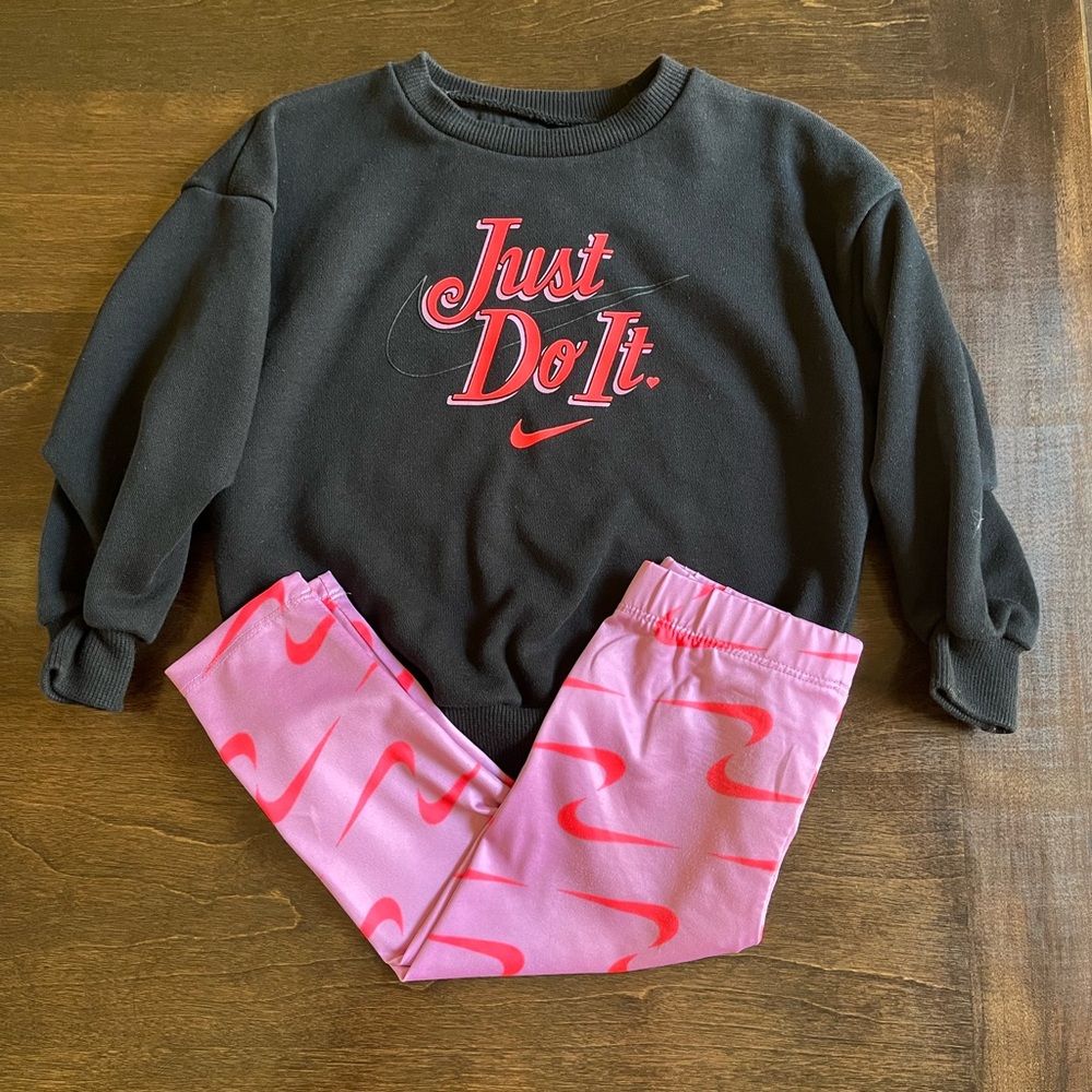 Nike Black and Red Graphic Sweatshirt